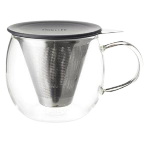 Lucidity Glass Brew-in-cup With Stainless Infuser & Lid 12 oz.